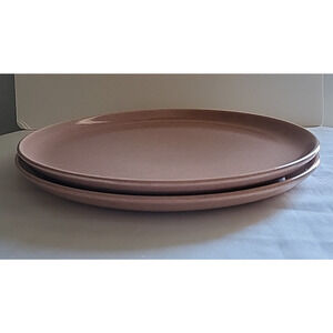 Lot of 2 Russel Wright Steubenville American Modern CORAL PINK Dinner Plate 10”